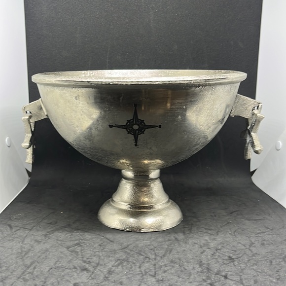 Tommy Bahama silver metallic raised bowl